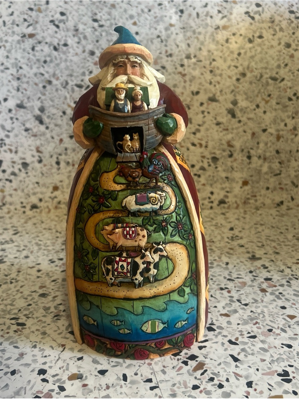 Jim Shore 2006 "Two By Two" Heartwood Creek Christmas Santa Noah's Ark 10”